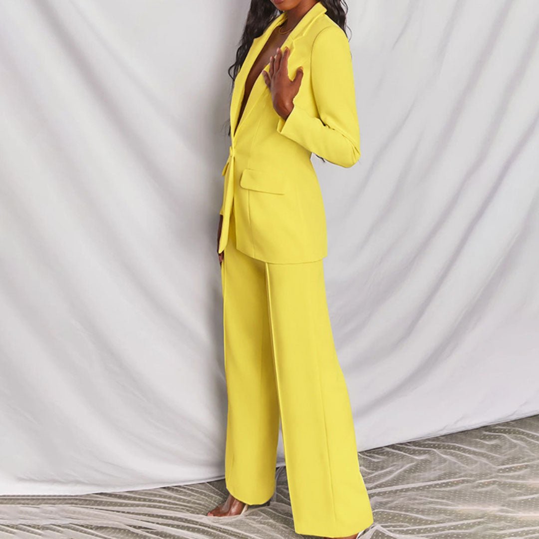 Women's Suit Blazer and Trousers Set – Tailored Fit for Business and Evening Wear 2