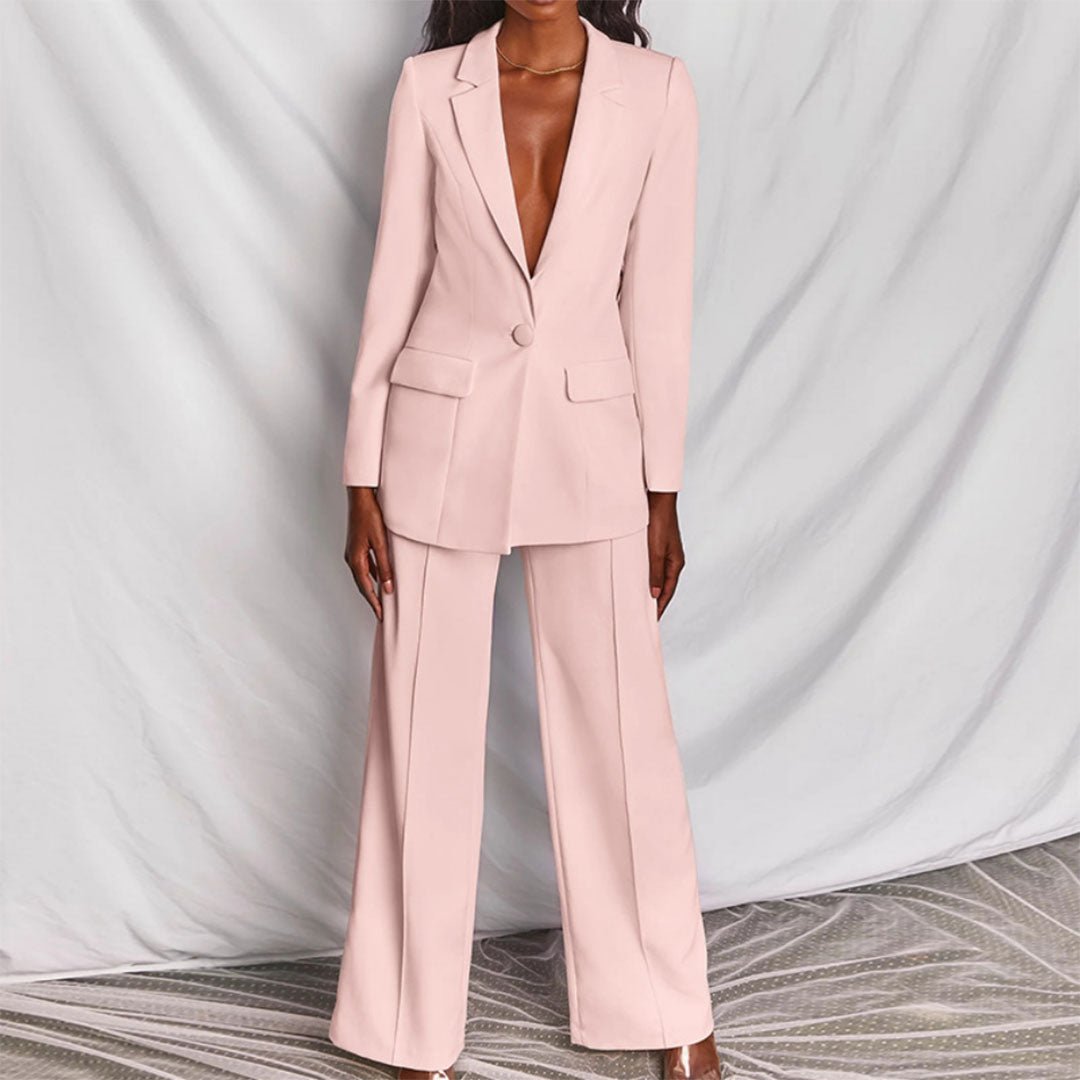 Women's Suit Blazer and Trousers Set – Tailored Fit for Business and Evening Wear 4