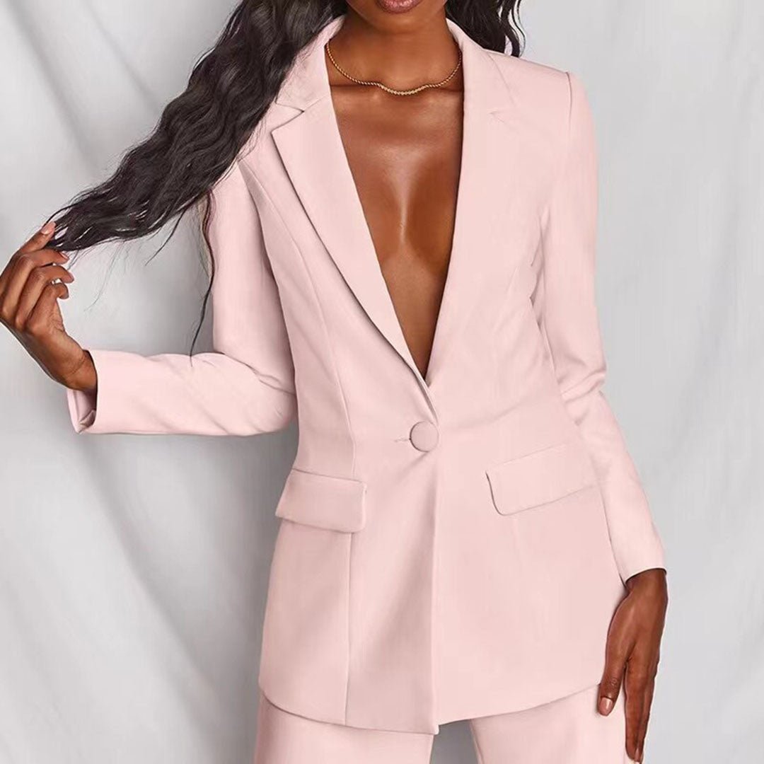 Women's Suit Blazer and Trousers Set – Tailored Fit for Business and Evening Wear 7