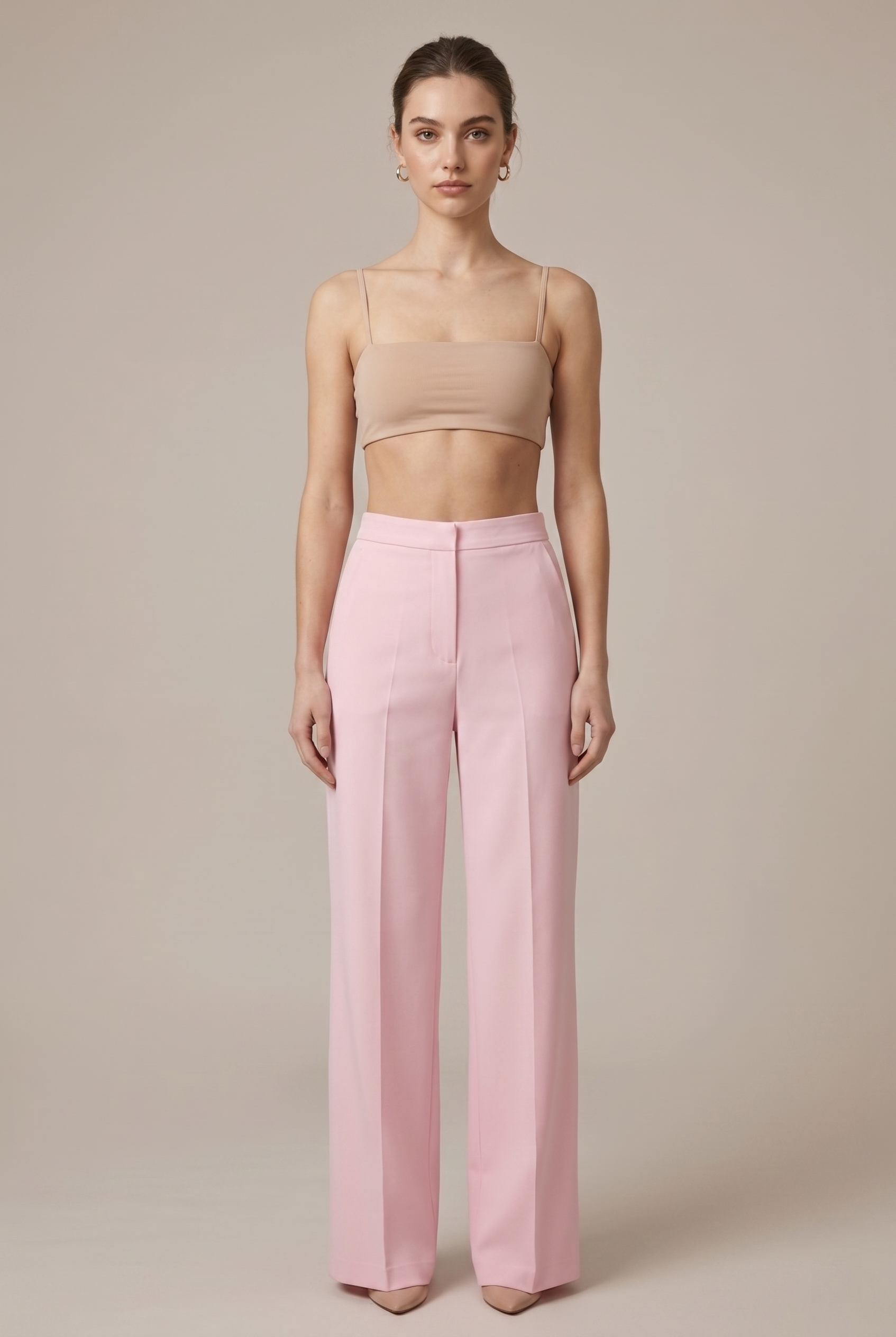 Women's Suit – Tailored Blazer with Feather Cuffs and Straight Leg Trousers for Work and Events 1
