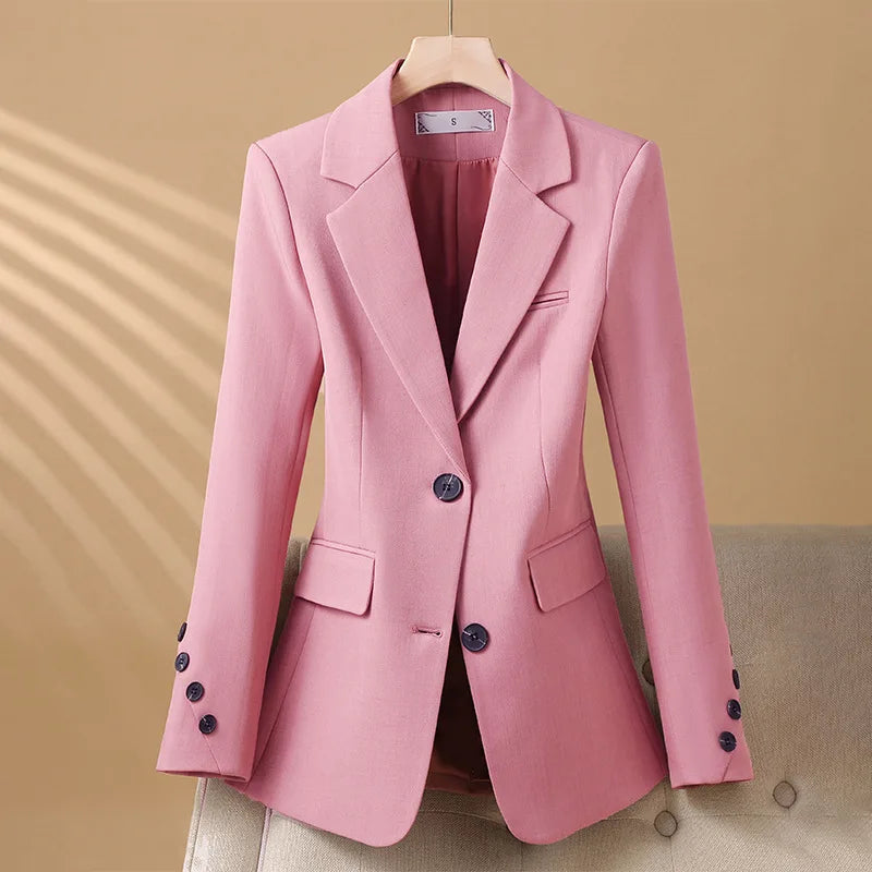 Women's Tailored Blazer – Fitted Notch Lapel Jacket for Work and Formal Events 2