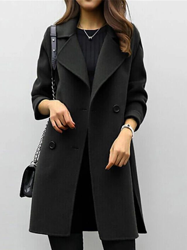 Women's Trench Coat – Double Breasted Mid-Length for Winter Styling 4