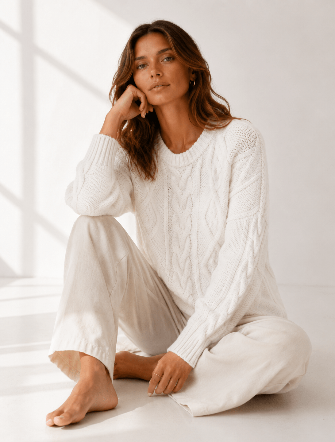 Crew Neck Long Sleeve Sweater – Slim Fit Wool Blend for Autumn and Winter - We are MFEO