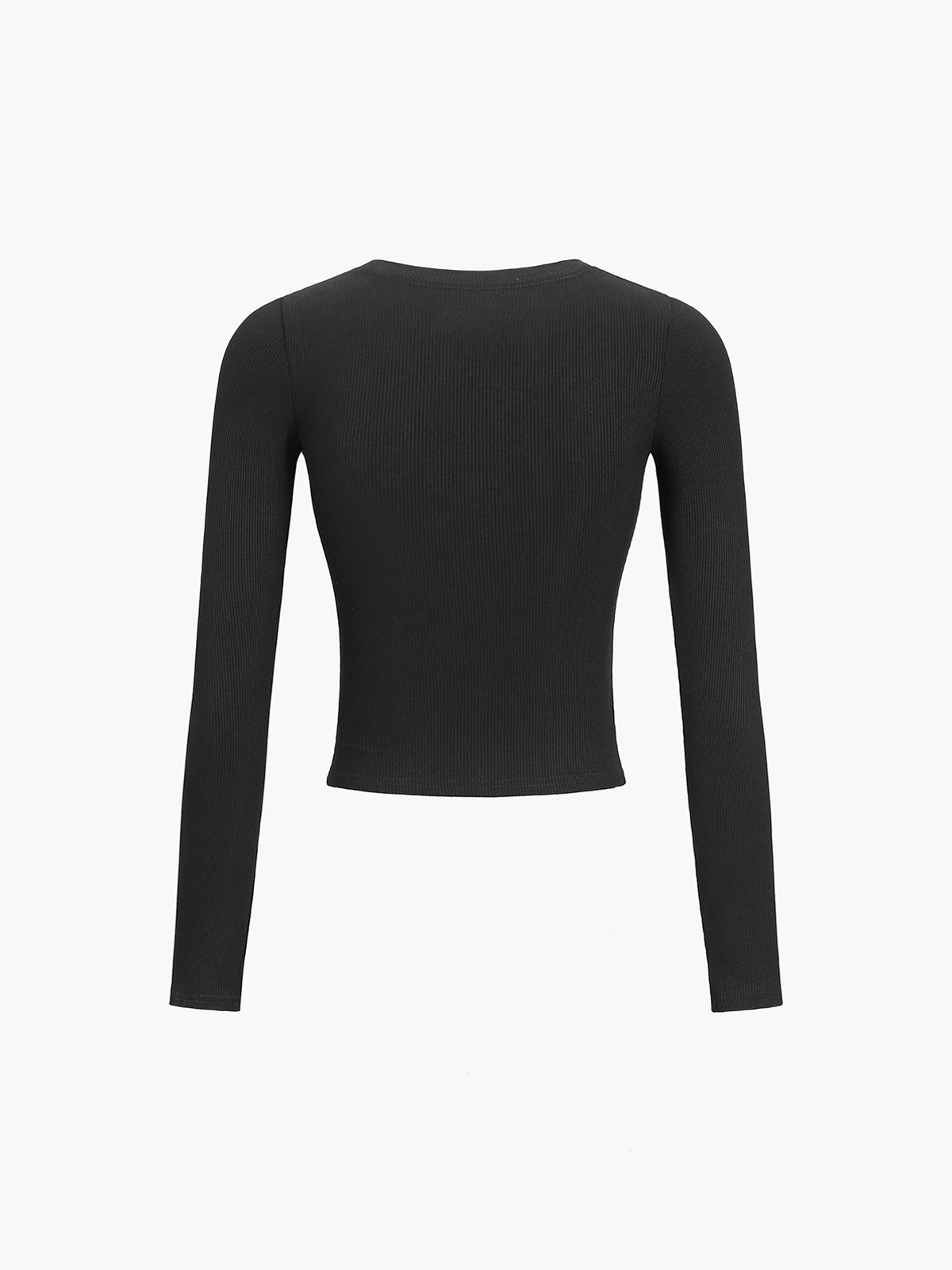 Long Sleeve Crop Top for Women – Ribbed Button Down Casual Shirt for Layering - We are MFEO