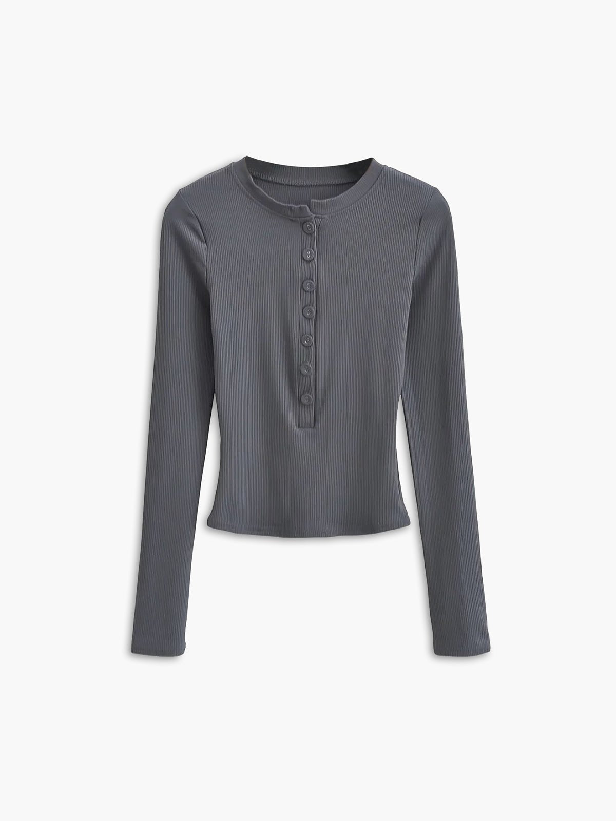 Long Sleeve Crop Top for Women – Ribbed Button Down Casual Shirt for Layering - We are MFEO