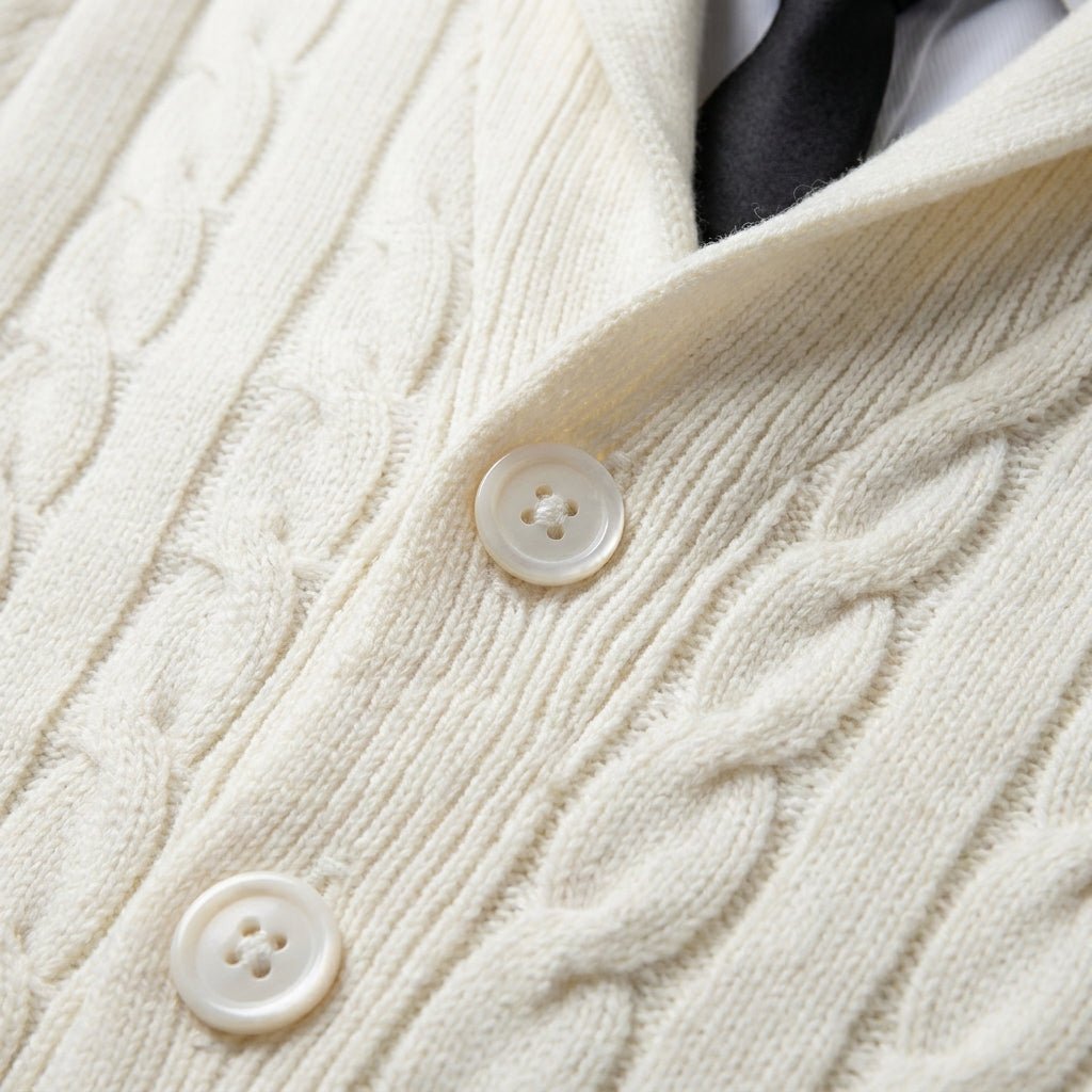 Men's Cable Knit Cardigan – Shawl Collar Sweater for Smart Casual Winter Layering - We are MFEO