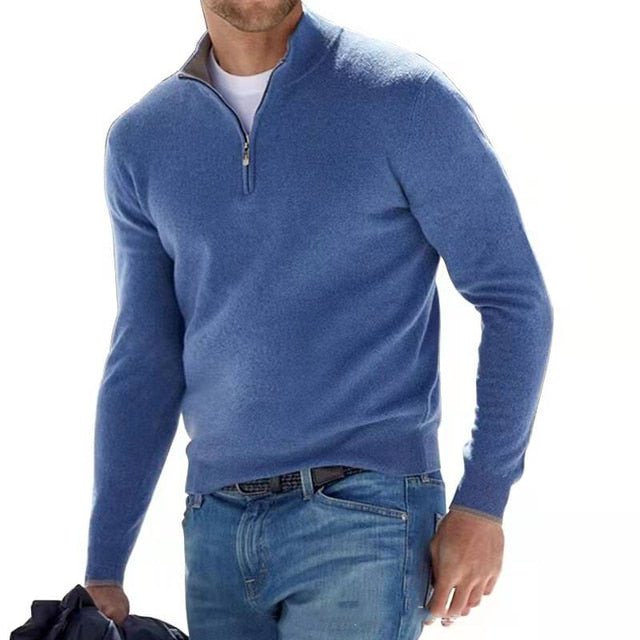 Men's Quarter Zip Sweater – Comfortable Long Sleeve Design for Casual Wear - We are MFEO