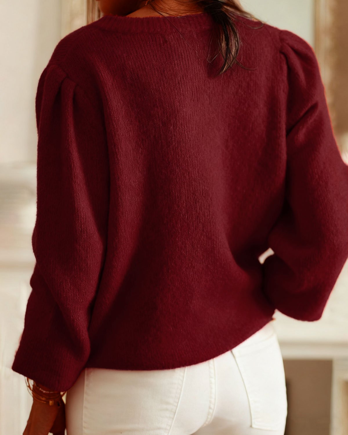 Textured Knit Cardigan for Women – Relaxed Fit, Button Closure for Autumn and Winter - We are MFEO