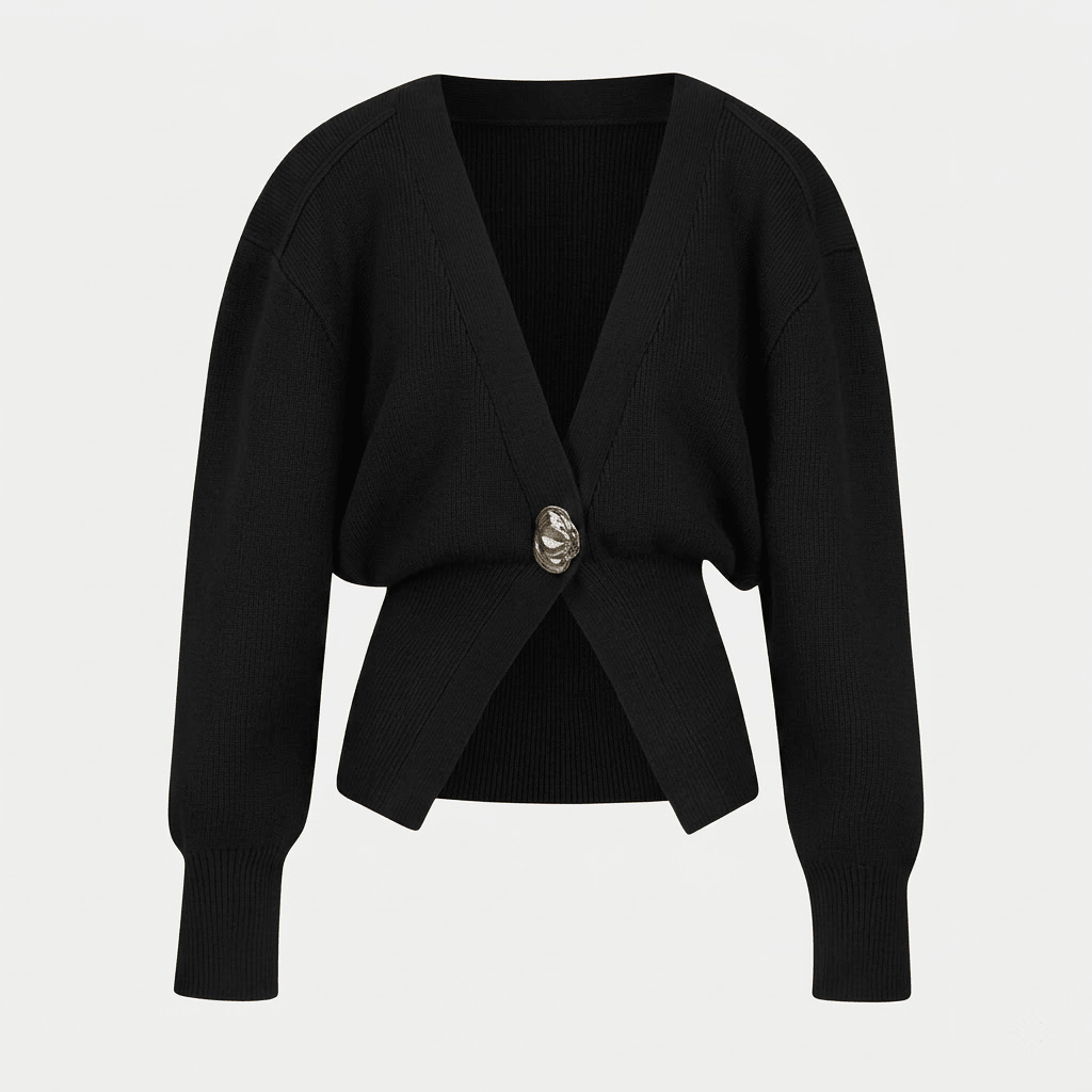 Women's Cardigan V - Neck – Tailored Fit with Gold Closure - We are MFEO