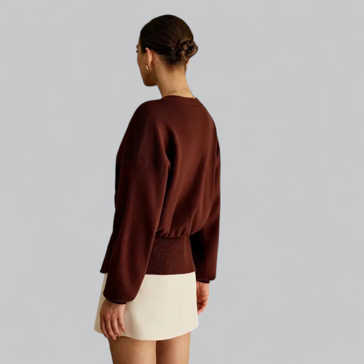 Women's Cardigan V - Neck – Tailored Fit with Gold Closure - We are MFEO