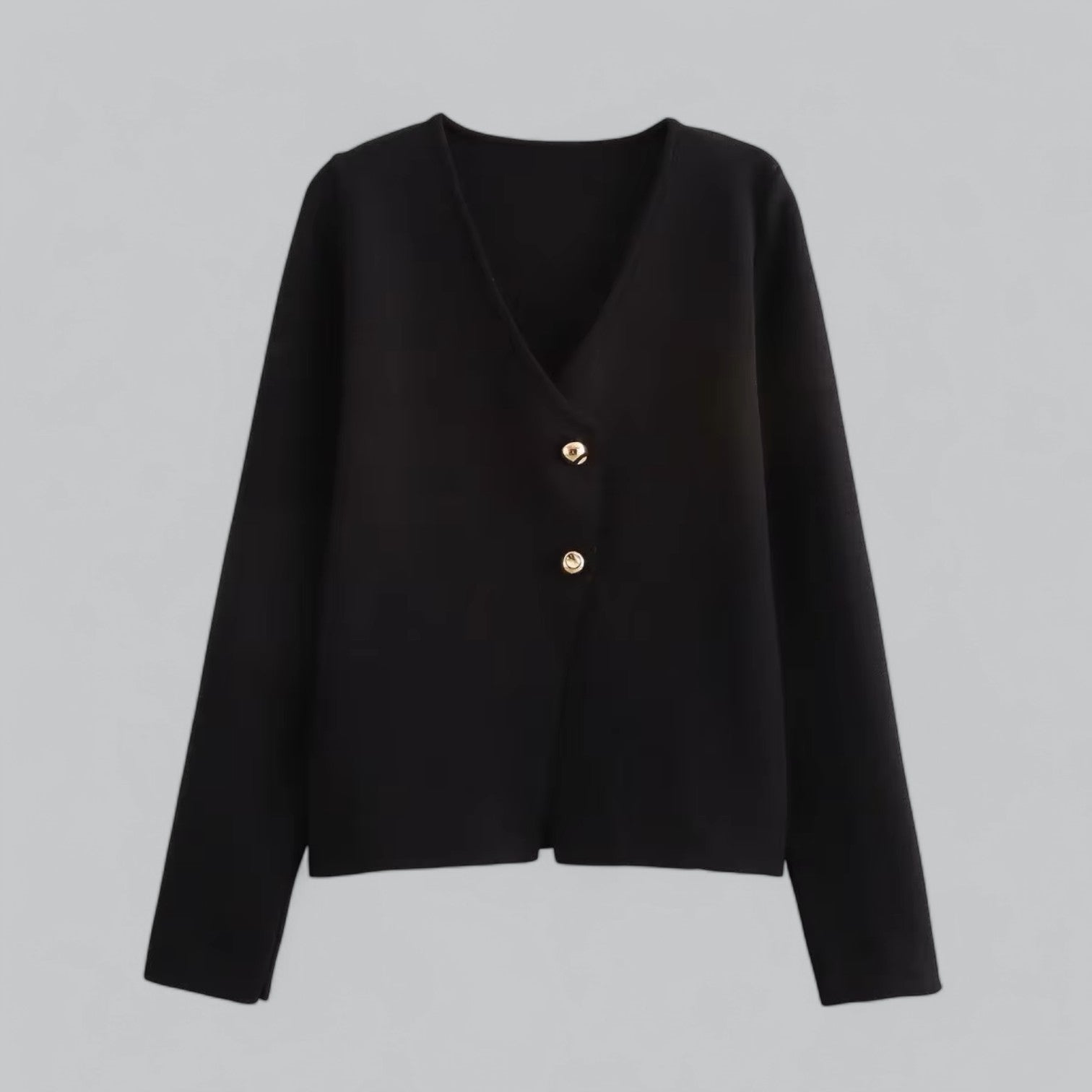 Women's Knitted Cardigan – Vintage Deep V - Neck with Double - Button Closure - We are MFEO
