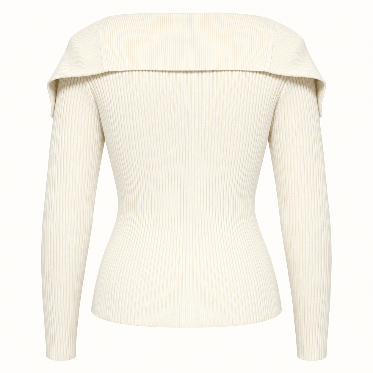 Women's Off - Shoulder Sweater – Slim Fit Ribbed Knit with Button Closure - We are MFEO