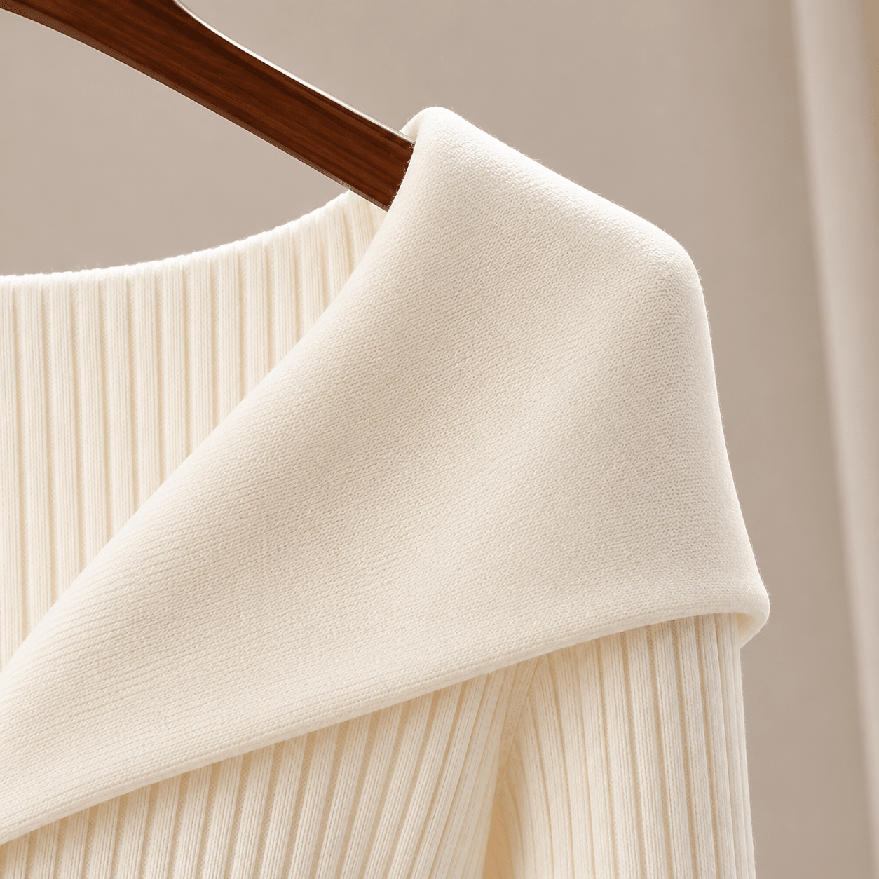 Women's Off - Shoulder Sweater – Slim Fit Ribbed Knit with Button Closure - We are MFEO