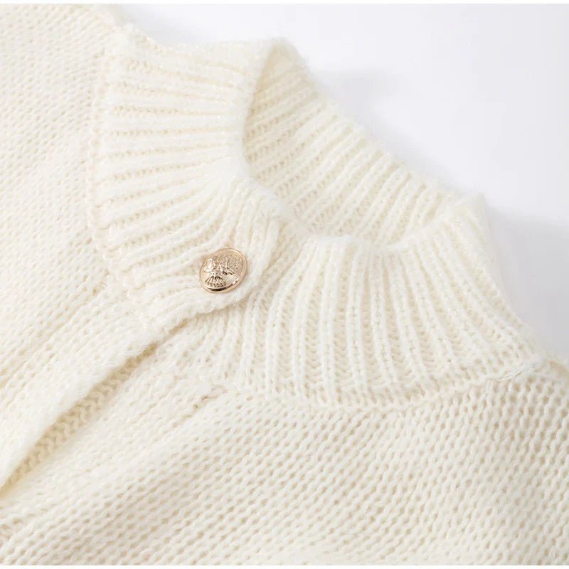 Women's Oversized Knit Cardigan – Button Front with Ribbed Neckline for Casual Wear - We are MFEO