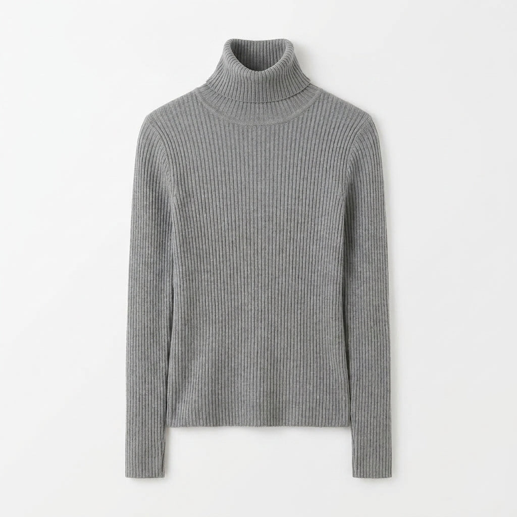 Women's Ribbed Turtleneck Sweater – Slim Fit for Autumn and Winter - We are MFEO
