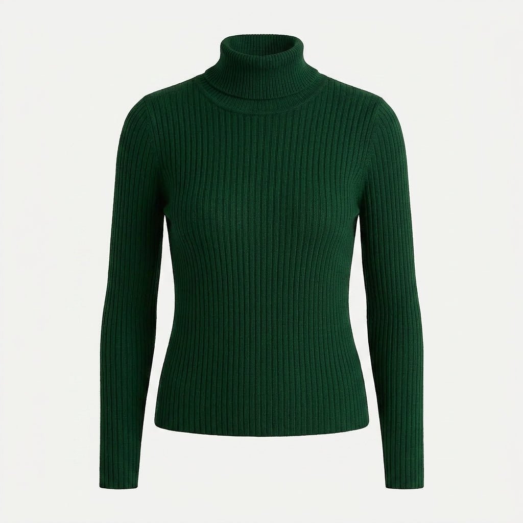 Women's Ribbed Turtleneck Sweater – Slim Fit for Autumn and Winter - We are MFEO