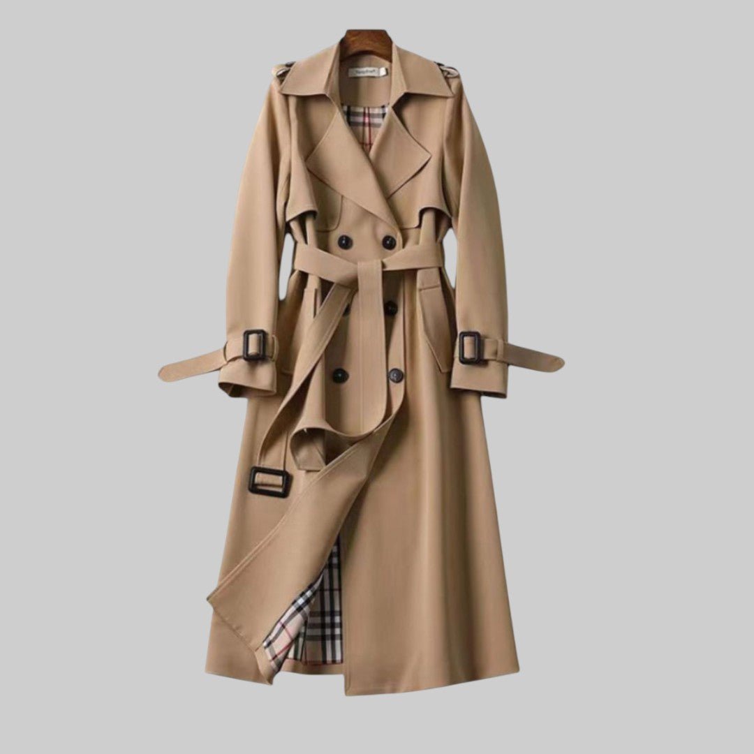 Women's Trench Coat – Longline Belted Design for Winter, Double Breasted Style - We are MFEO